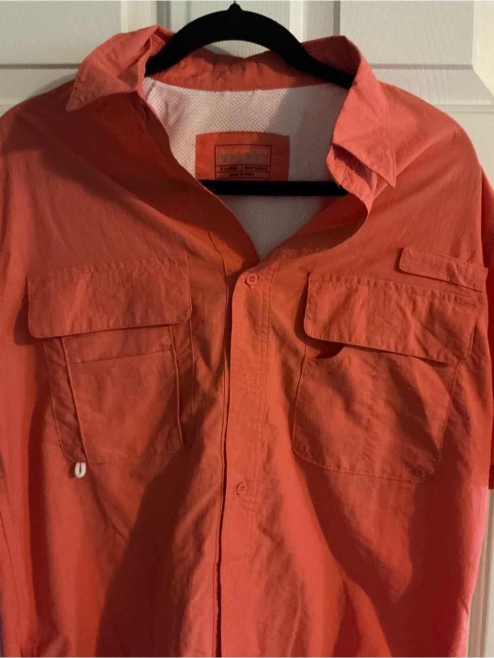 Men's Casual Button-Down Shirt - Coral